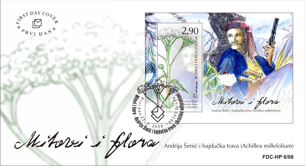 FDC - Mitovi i flora 2008. - Andrija Šimić i hajdučka trava