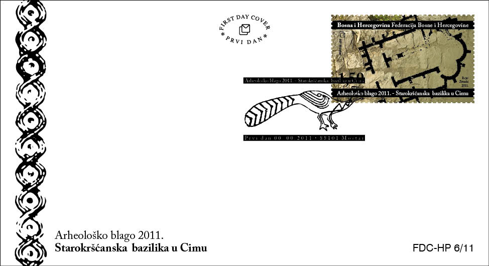 FDC - Arheološko blago 2011. Starokršćanska bazilika u Cimu
