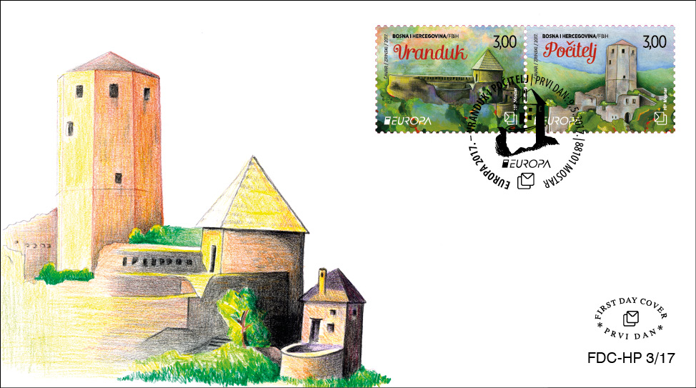 FDC - EUROPA 2017. – Tvrđave Vranduk i Počitelj