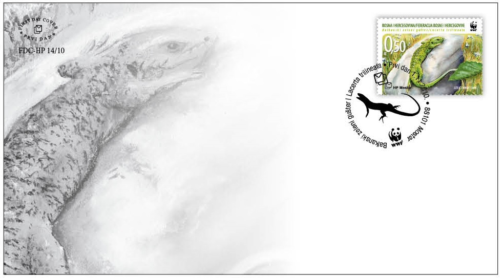 FDC - Fauna 2010. - Balkanski zeleni gušter na stijeni