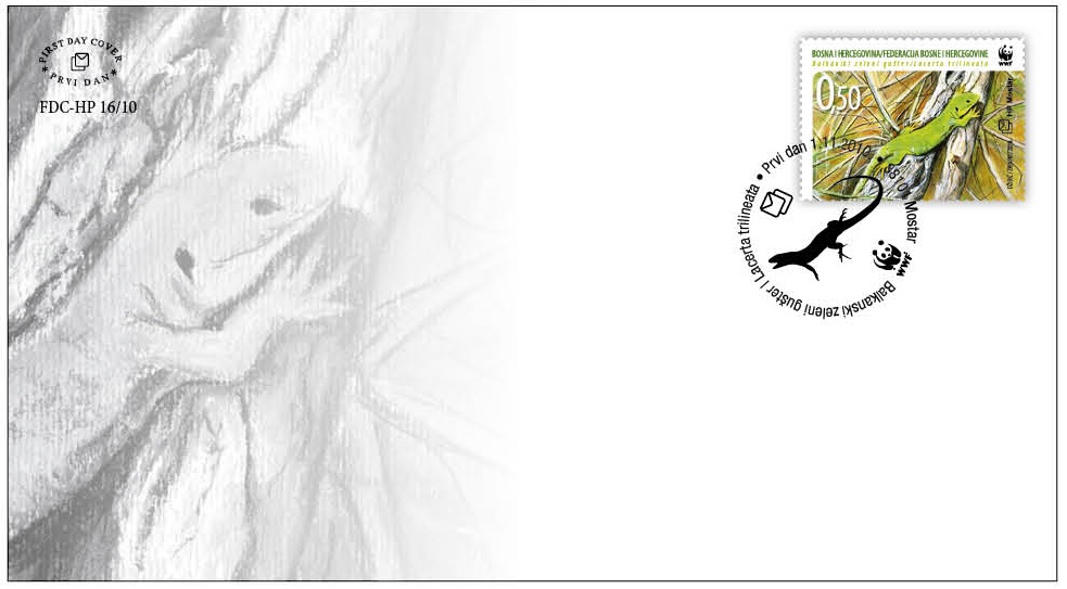 FDC - Fauna 2010. - Balkanski zeleni gušter na stablu