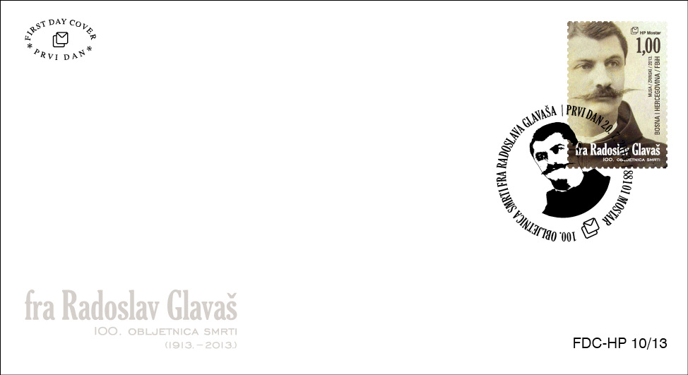 FDC - 100. obljetnica smrti fra Radoslava Glavaša