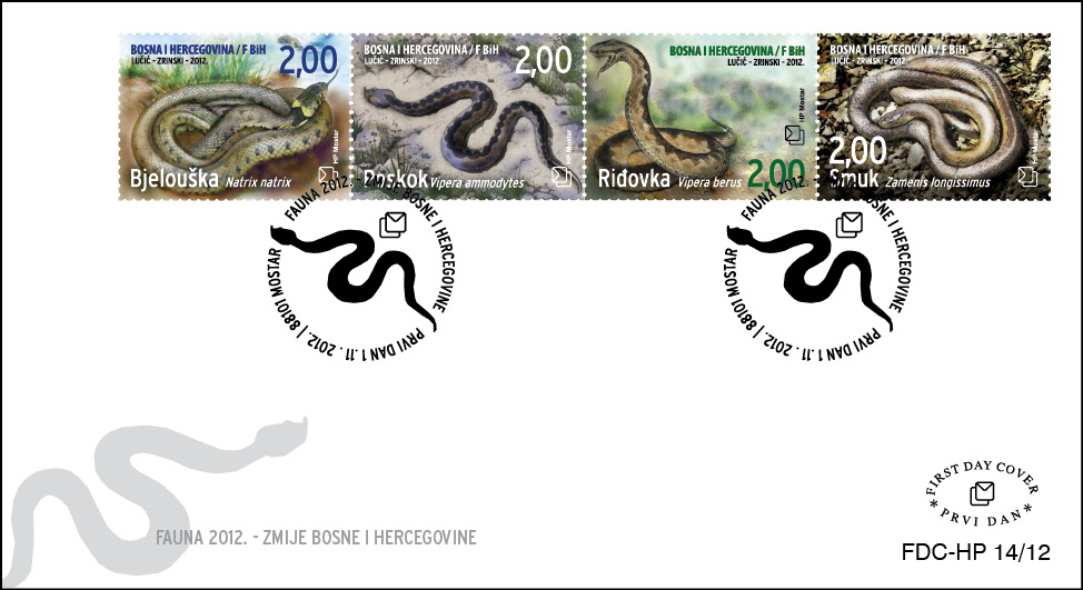 FDC - Fauna 2012. - Zmije Bosne i Hercegovine