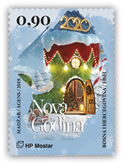 Samoljepiva marka - Nova godina 2020.